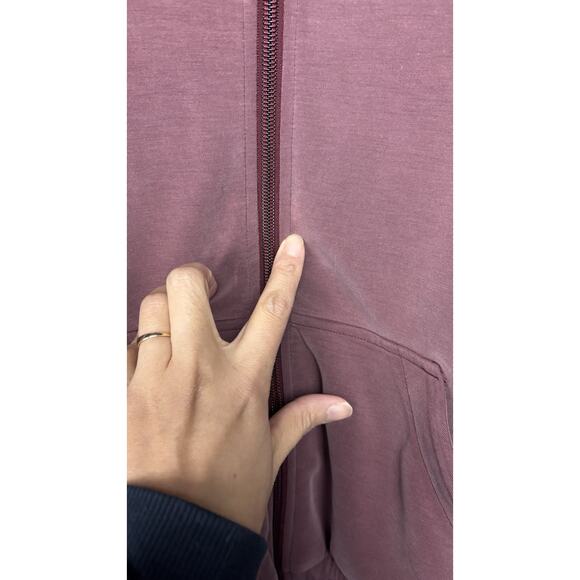 Lululemon Brushed Softstreme Funnel-Neck Zip Up Red Merlot Women Size 8 - Picture 2 of 8
